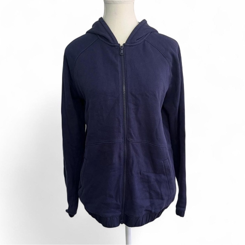 Under Armour unisex navy Blue Long Sleeve Full Zip Hooded sweater Size Medium - Picture 2 of 5